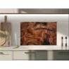 Ochranné kuchyňské desky ze skla textura tmavé olivové dřevo