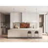Ochranné kuchyňské desky ze skla textura tmavé olivové dřevo