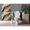 Dekorační sklo do interiéru modrý, bílý a oranžový mramor